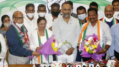 Goa election: Former Goa minister Michael Lobo and his wife Delilah Lobo, who joined the Congress, have been given party tickets to contest the (ANI) Goa election: Former Goa minister Michael Lobo and his wife Delilah Lobo, who joined the Congress, have been given party tickets to contest the (ANI)