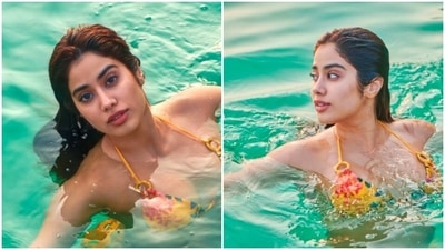 Janhvi Kapoor is a water baby and her Instagram handle has a lot of proofs. In her latest Instagram photos, the Dhadak actor can be seen relaxing in the pool in a yellow floral bikini. (Instagram/@janhvikapoor) Janhvi Kapoor is a water baby and her Instagram handle has a lot of proofs. In her latest Instagram photos, the Dhadak actor can be seen relaxing in the pool in a yellow floral bikini. (Instagram/@janhvikapoor)