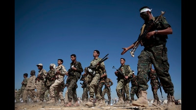 Earlier this month, the Houthis seized the UAE-flagged vessel Rwabee and its 11 crew members, including seven Indian nationals, and they still remain captive (AP) Earlier this month, the Houthis seized the UAE-flagged vessel Rwabee and its 11 crew members, including seven Indian nationals, and they still remain captive (AP)