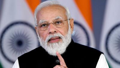 A recent photo of Indian Prime Minister Narendra Modi delivering an address via video conferencing. (PTI) A recent photo of Indian Prime Minister Narendra Modi delivering an address via video conferencing. (PTI)