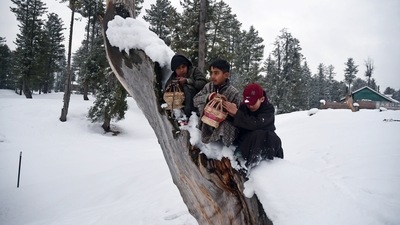 The famous skiing resort of Gulmarg and some other places in the higher reaches of Kashmir received fresh snowfall, while light rains lashed many areas in the plains on Wednesday, even as the minimum temperature in most parts of the valley settled above the freezing point, officials said. (ANI) The famous skiing resort of Gulmarg and some other places in the higher reaches of Kashmir received fresh snowfall, while light rains lashed many areas in the plains on Wednesday, even as the minimum temperature in most parts of the valley settled above the freezing point, officials said. (ANI)