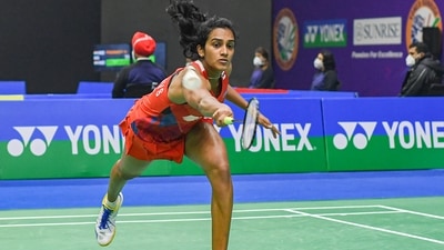 PV Sindhu plays a shot (PTI/File Photo)
