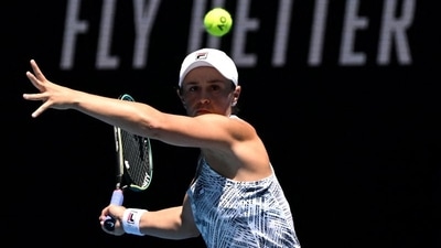 Australian Open: Ash Barty in action during her second round match against Italy's Lucia Bronzetti&nbsp; (REUTERS)