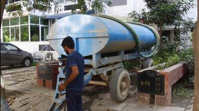 Gurugram, a dark zone district, has been seeing a reduction in the groundwater level for the past few years. (HT archive)