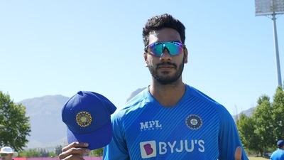 Venkatesh Iyer made his ODI debut against South Africa. (Twitter/BCCI) Venkatesh Iyer made his ODI debut against South Africa. (Twitter/BCCI)