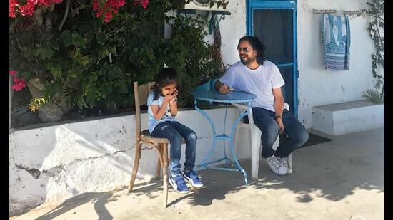 Designer Rahul Mishra in Santorini, Greece