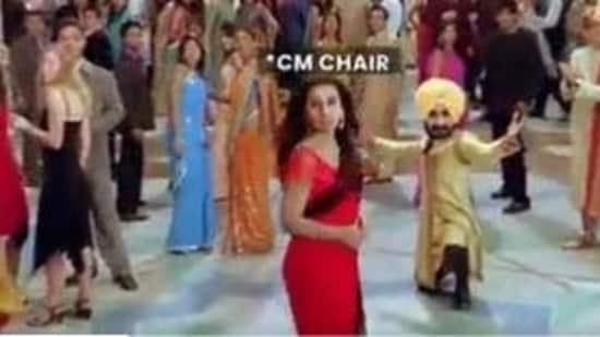 Screenshot from the spoof video made by the Aam Aadmi Party to introduce Bhagwant Mann as the CM face for the Punjab election. 