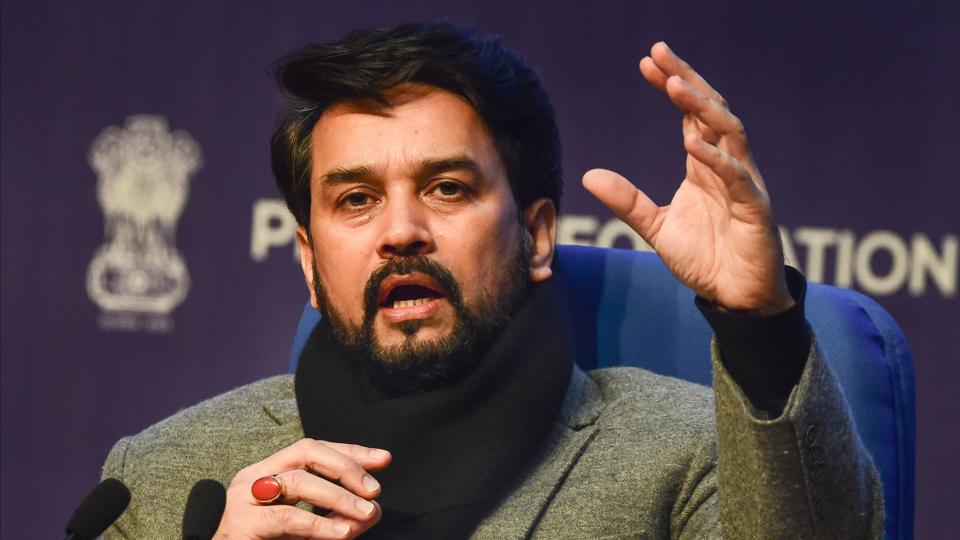 Union information and broadcasting minister Anurag Thakur. (PTI)