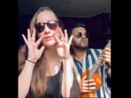The Indo-French couple in the video where they sing Kishore Kumar's Samne Yeh Kaun Aaya. (instagram/@meghdutroychowdhury)
