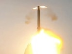 An extended-range sea-to-sea variant of BrahMos supersonic cruise missile, which was successfully test-fired from Indian Navy’s INS Visakhapatnam earlier this month.(ANI File Photo) An extended-range sea-to-sea variant of BrahMos supersonic cruise missile, which was successfully test-fired from Indian Navy’s INS Visakhapatnam earlier this month.(ANI File Photo)