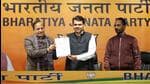 BJP’s Goa in-charge Devendra Fadnavis releases the party’s first list for the upcoming elections, in New Delhi on Thursday. Former Union minister Manohar Parrikar’s son, Utpal, was not mentioned in the list. (Sanchit Khanna/HT)