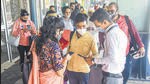 Mumbai: A healthworker checks vaccination certificates of arriving passengers amid concern over spread of 'Omicron' variant, at Bandra Terminus in Mumbai, Thursday, Jan. 20, 2022. (PTI Photo)(PTI01_20_2022_000120B) (PTI)