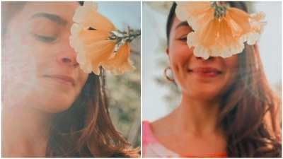 Alia Bhatt recently shared some aesthetic selfies of herself which she clicked outdoors in her garden. (Instagram/@aliaabhatt) Alia Bhatt recently shared some aesthetic selfies of herself which she clicked outdoors in her garden. (Instagram/@aliaabhatt)