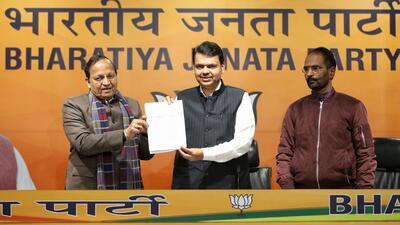BJP’s Goa in-charge Devendra Fadnavis releases the party’s first list for the upcoming elections, in New Delhi on Thursday. Former Union minister Manohar Parrikar’s son, Utpal, was not mentioned in the list. (Sanchit Khanna/HT) BJP’s Goa in-charge Devendra Fadnavis releases the party’s first list for the upcoming elections, in New Delhi on Thursday. Former Union minister Manohar Parrikar’s son, Utpal, was not mentioned in the list. (Sanchit Khanna/HT)