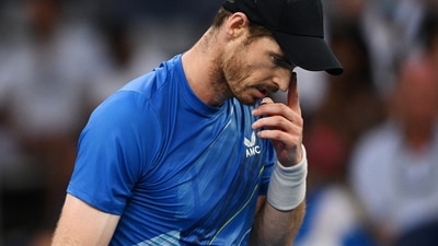 Britain's Andy Murray looks dejected during his second round match.&nbsp; (Reuters)
