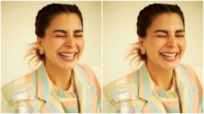 In golden ear studs and rings, Kirti completed her look for the day. (Instagram/@iamkirtikulhari)