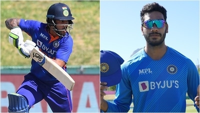 Shikhar Dhawan (L) opened up on the reason behind Venkatesh Iyer not bowling a single over in the 1st ODI. (PTI) Shikhar Dhawan (L) opened up on the reason behind Venkatesh Iyer not bowling a single over in the 1st ODI. (PTI)