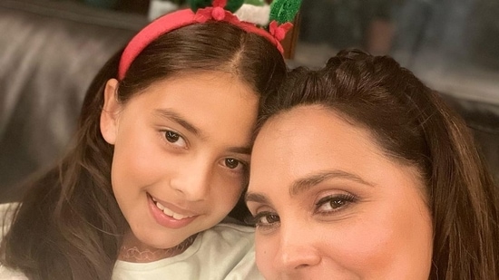 Lara Sutta wishes daughter Saira on 10th birthday.