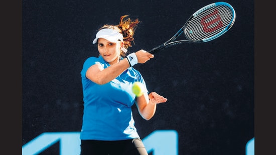 Sania Mirza during her mixed doubles match on day four of the Australian Open tennis tournament in Melbourne on January 20, 2022. (AFP)