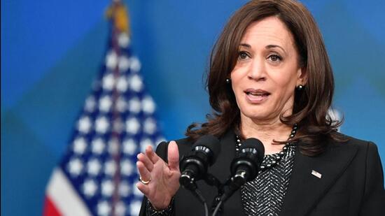 US Vice President Kamala Harris speaks in the South Court Auditorium of the White House in Washington, DC, on January 17. (AFP)