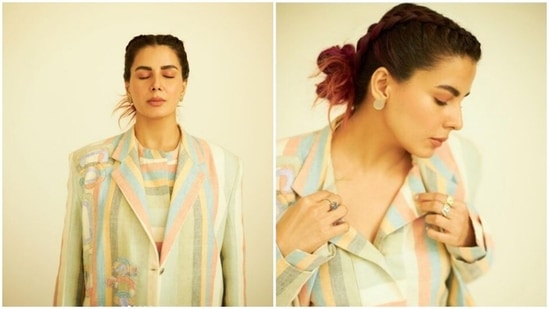 Kirti Kulhari is currently basking in the success of her recently-released web-series Human. The actor is busy with the promotions of the web-series, where she shared screen space with Shefali Shah, Vishal Jethwa, Aditya Srivastava and Ram Kapoor. Kirti, a day back, shared a slew of pictures of herself on her Instagram profile and showed us how to merge formal and ethnic fashion into a cotton co-ord set.(Instagram/@iamkirtikulhari)