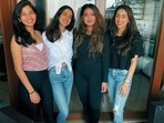 Navya Naveli Nanda with her Aara Health team. Navya Naveli Nanda with her Aara Health team.