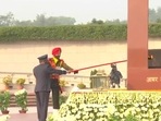 In a historic moment, the flame of the Amar Jawan Jyoti at India Gate was merged with the flame at National War Memorial on Friday. (Screenshot from footage)