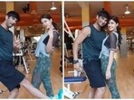 Sushant Singh Rajput and Rhea Chakraborty in stills from throwback video.(Instagram)