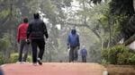 People taking a morning walk on a cold winter morning at Nehru Park. (Sanjeev Verma/HT PHOTO) People taking a morning walk on a cold winter morning at Nehru Park. (Sanjeev Verma/HT PHOTO)