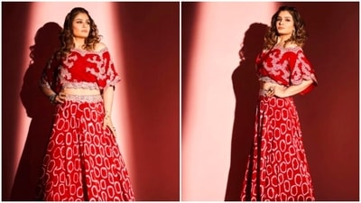 Sharing a series of photos, the Bollywood beauty captioned her post, "When I look at you." (Instagram/@raveenatandon) Sharing a series of photos, the Bollywood beauty captioned her post, "When I look at you." (Instagram/@raveenatandon)