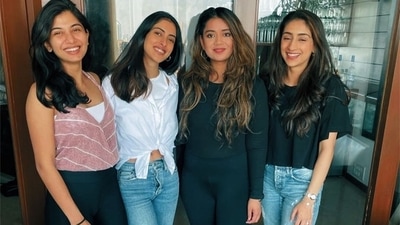 Navya Naveli Nanda with her Aara Health team. Navya Naveli Nanda with her Aara Health team.