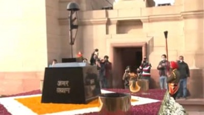 The ceremony was presided by the Integrated Defence Staff chief Air Marshal Balabadhra Radha Krishna. (Screenshot from footage)