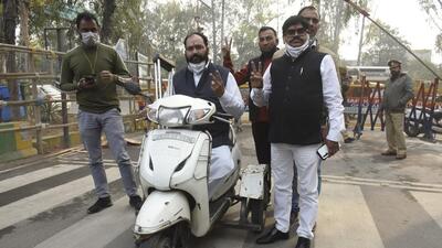 Bhartiya Hind Fauj Party’s Om Pal Singh filed his nomination from Sahibabad, in Ghaziabad on Friday. (Sakib Ali /HT) Bhartiya Hind Fauj Party’s Om Pal Singh filed his nomination from Sahibabad, in Ghaziabad on Friday. (Sakib Ali /HT)