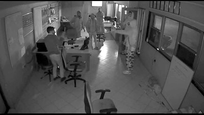 CCTV footage showing armed robbers wielding a gun at petrol pump employees on National Highway near Sahnewal, Ludhiana. (HT File)