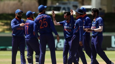 Team India in action during the 1st ODI against South Africa. (REUTERS)