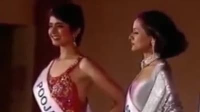 Pooja Batra and Namrata Shirodkar during the 1993 Miss India pageant. Pooja Batra and Namrata Shirodkar during the 1993 Miss India pageant.