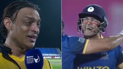 Shoaib Akhtar and Mohammad Kaif. (Screengrab) Shoaib Akhtar and Mohammad Kaif. (Screengrab)