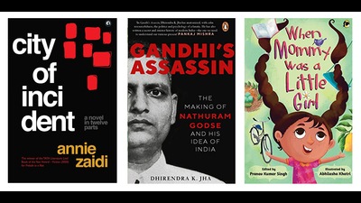 A story of six women and six men struggling to keep their balance in a metropolis, a book on Nathuram Godse’s relationship with the organizations that shaped his world view, and a children’s book that includes stories by 15 mothers about their own childhoods. (HT Team) A story of six women and six men struggling to keep their balance in a metropolis, a book on Nathuram Godse’s relationship with the organizations that shaped his world view, and a children’s book that includes stories by 15 mothers about their own childhoods. (HT Team)