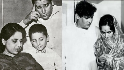 On left: Shammi Kapoor with Geeta Bali and their son Aditya, and Shammi Kapoor with his second wife Neela. On left: Shammi Kapoor with Geeta Bali and their son Aditya, and Shammi Kapoor with his second wife Neela.