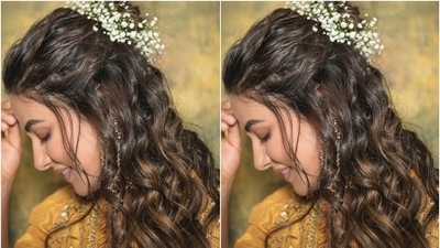 Hina matched her make-up picks and accessories with the ensemble she chose for the photoshoot. The star's glam picks include a glossy nude pink lip shade, mascara-adorned lashes, dewy skin, blushed cheeks, subtle eye shadow, sharp contour and on-fleek eyebrows. (Instagram/@realhinakhan) Hina matched her make-up picks and accessories with the ensemble she chose for the photoshoot. The star's glam picks include a glossy nude pink lip shade, mascara-adorned lashes, dewy skin, blushed cheeks, subtle eye shadow, sharp contour and on-fleek eyebrows. (Instagram/@realhinakhan)