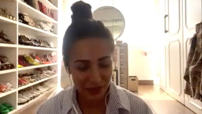Malaika Arora sitting in her walk-in closet. Malaika Arora sitting in her walk-in closet. 