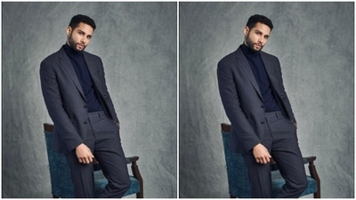 Styled by fashion stylist Chandani, Siddhant opted for a gel-coated hairstyle and trimmed beard look. (Instagram/@siddhantchaturvedi)
