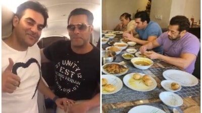 A glimpse of Salman Khan and Arbaaz Khan's lunch spread. A glimpse of Salman Khan and Arbaaz Khan's lunch spread.
