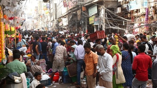 Delhi markets have been restricted to the odd-even system to contain Covid-19 spread. (Photo: Raajessh Kashyap/HT)