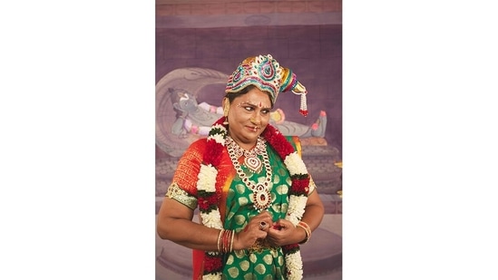 More film references. Revathi embodied Andal, from the 1968 Tamil film Thirumal Perumal. In the film, Andal, who is a reincarnation of Lakshmi, wins over Vishnu with her devotion. (Photo courtesy Jaisingh Nageswaran)