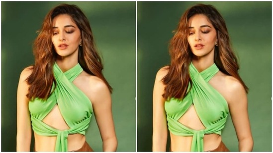 The bralette-styled top came with a tie-up knot detail in the front, while her high-waisted leather pants came with fit-in details.(Instagram/@ananyapanday)