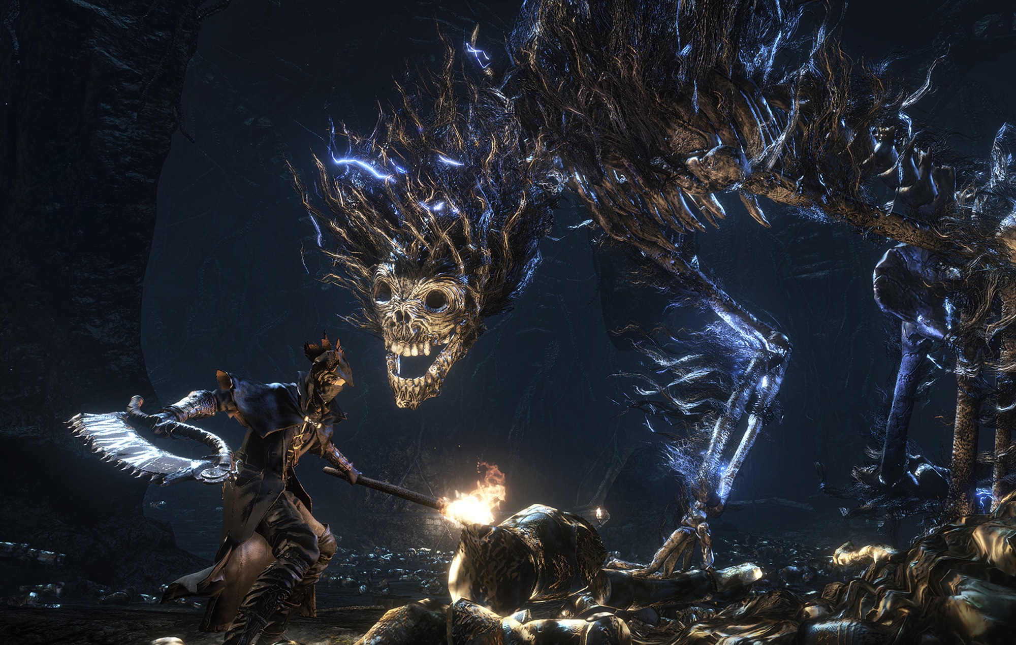 A still from the 2015 game Bloodborne, an homage to Lovecraft by game developer Hidetaka Miyazaki.