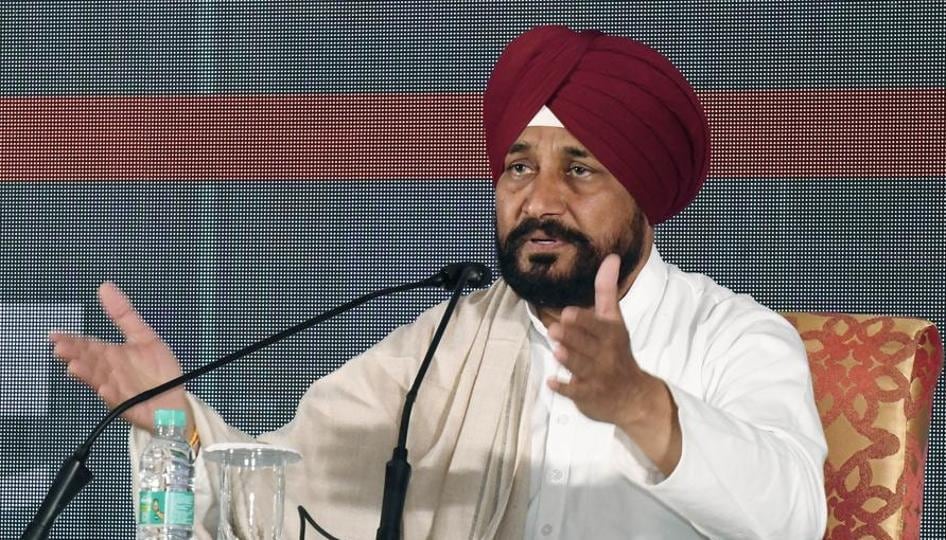 Punjab chief minister Charanjit Singh Channi said he has requested the Congress party to give him permission to lodge a defamation case against AAP supremo and Delhi CM Arvind Kejriwal. (HT Photo)