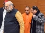Amit Shah, Yogi Adityanath and BJP chef JP Nadda will visit western Uttar Pradesh today to campaign.(PTI Photo)