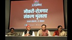Samajwadi Party President Akhilesh Yadav addresses a press conference in presence of party General Secretary Ram Gopal Yadav(L) and former Congress MP Praveen Singh Aron who joined the party, at the party office, in Lucknow on Saturday. (Pramod Adhikari) Samajwadi Party President Akhilesh Yadav addresses a press conference in presence of party General Secretary Ram Gopal Yadav(L) and former Congress MP Praveen Singh Aron who joined the party, at the party office, in Lucknow on Saturday. (Pramod Adhikari)